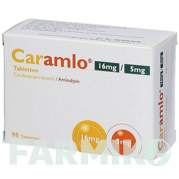 КАРАМЛО (CARAMLO) 16 мг/5 мг таблетки 98 шт - Кандесартан, Амлодипин ABACUS MEDICINE