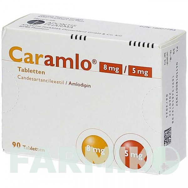 КАРАМЛО (CARAMLO) 8 мг/5 мг таблетки 90 шт - Кандесартан, Амлодипін APONTIS PHARMA
