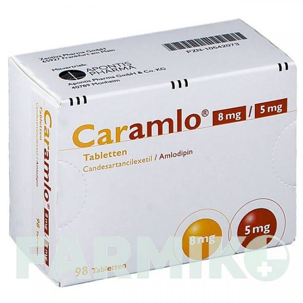 КАРАМЛО (CARAMLO) 8 мг/5 мг таблетки 98 шт - Кандесартан, Амлодипин APONTIS PHARMA