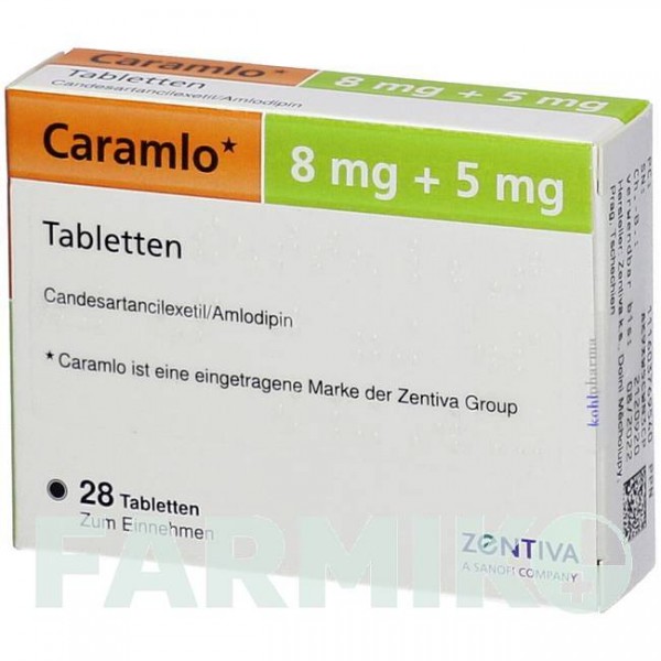 КАРАМЛО (CARAMLO) 8 мг/5 мг таблетки 28 шт - Кандесартан, Амлодипін KOHLPHARMA