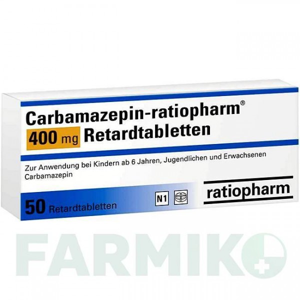 КАРБАМАЗЕПІН (CARBAMAZEPIN) 400 мг таблетки 50 шт - Карбамазепін RATIOPHARM
