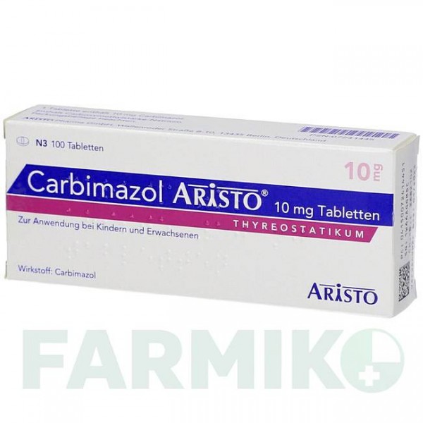 КАРБИМАЗОЛ (CARBIMAZOL) 10 мг таблетки 100 шт - Карбимазол ARISTO PHARMA