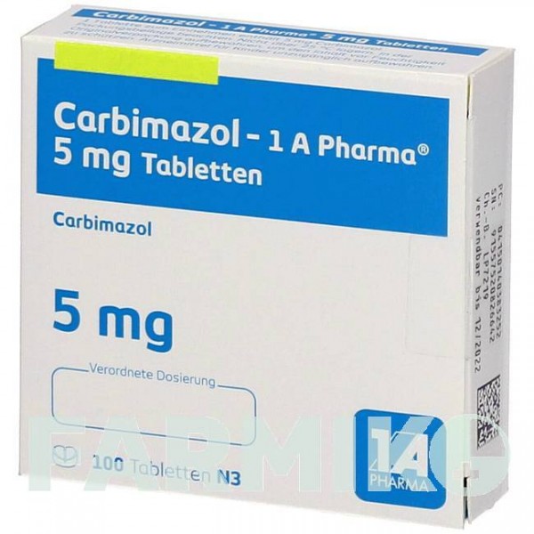 КАРБІМАЗОЛ (CARBIMAZOL) 5 мг таблетки 100 шт - Карбімазол 1 A PHARMA