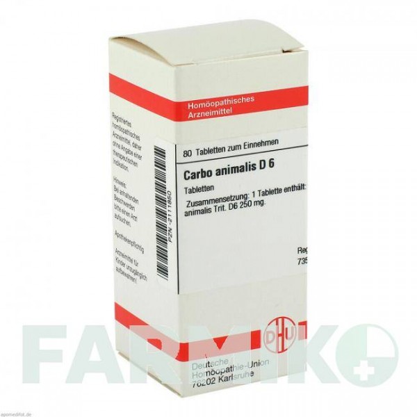 КАРБО АНИМАЛИС (CARBO ANIMALIS) D 6 таблетки 80 шт - Гомеопатия DHU
