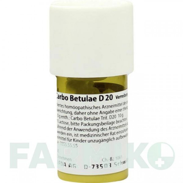 КАРБО БЕТУЛЕ (CARBO BETULAE) D 20 тритурація 20 г - Гомеопатія WELEDA