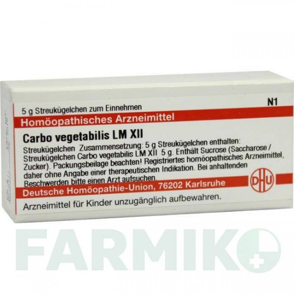 КАРБО ВЕГЕТАБИЛИС (CARBO VEGETABILIS) LM XII глобули 5 г - Гомеопатия DHU