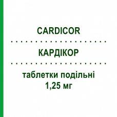 КАРДІКОР (CARDICOR) 1,25 мг таблетки подільні 28 шт - Бісопролол PROGRAMMI SANIT.INTEGRATI