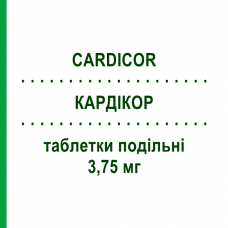 КАРДИКОР (CARDICOR) 3,75 мг таблетки делимые 28 шт - Бисопролол RECORDATI
