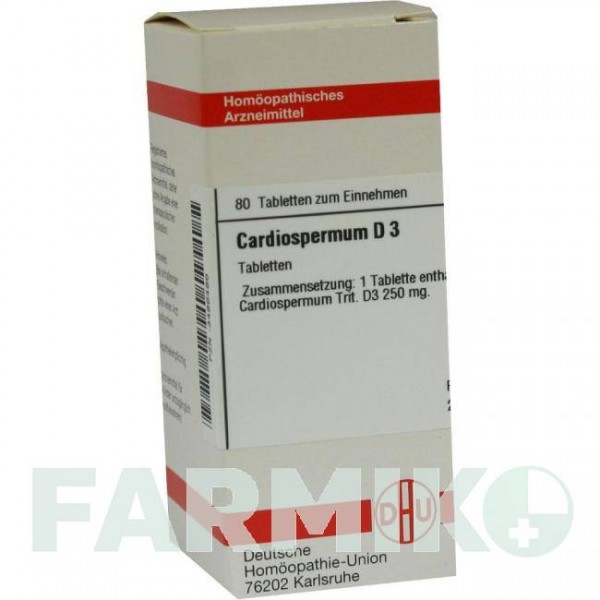 КАРДИОСПЕРМУМ (CARDIOSPERMUM) D 3 таблетки 80 шт - Гомеопатия DHU