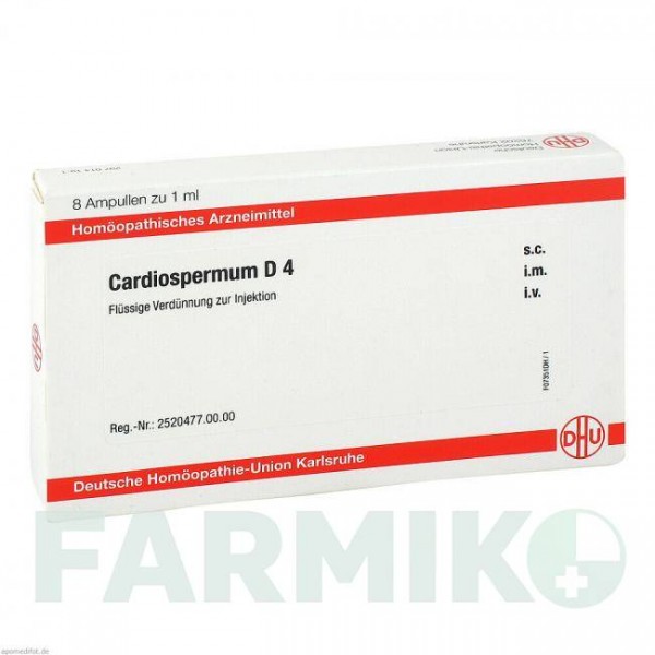 КАРДИОСПЕРМУМ (CARDIOSPERMUM) D 4 ампулы 8x1 мл - Гомеопатия DHU