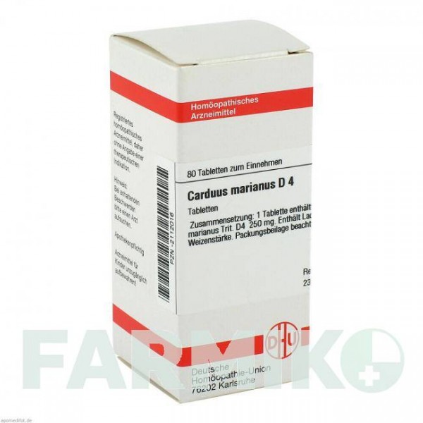 КАРДУС МАРИАНУС (CARDUUS MARIANUS) D 4 таблетки 80 шт - Гомеопатия DHU