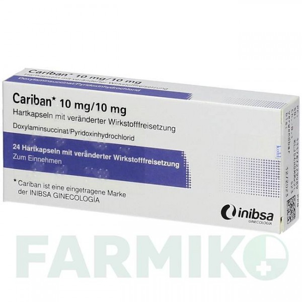 КАРІБАН (CARIBAN) 10 мг/10 мг капсули 48 шт - Доксиламін, Інше KOHLPHARMA