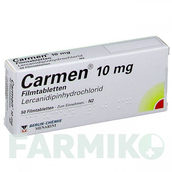 КАРМЕН (CARMEN) 10 мг таблетки 50 шт - Лерканідипін BERLIN-CHEMIE