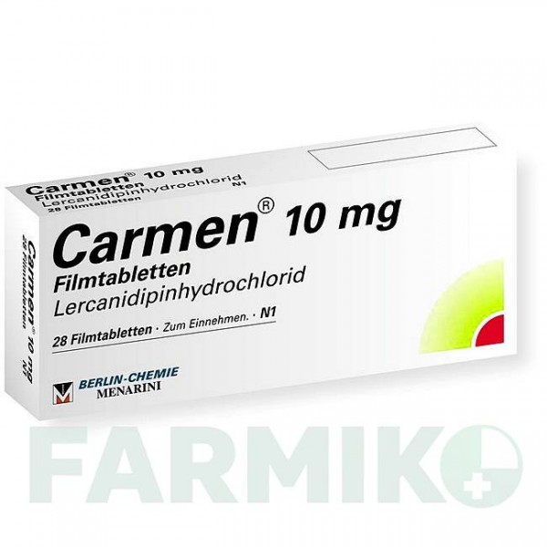 КАРМЕН (CARMEN) 10 мг таблетки 28 шт - Лерканідипін BERLIN-CHEMIE