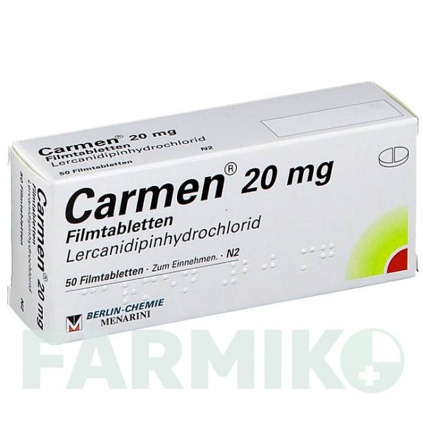 КАРМЕН (CARMEN) 20 мг таблетки 50 шт - Лерканідипін BERLIN-CHEMIE