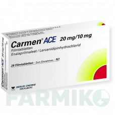 КАРМЕН ЕЙС (CARMEN ACE) 20 мг/10 мг таблетки 28 шт - Еналаприл, Лерканідипін BERLIN-CHEMIE