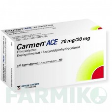 КАРМЕН ЕЙС (CARMEN ACE) 20 мг/20 мг таблетки 100 шт - Еналаприл, Лерканідипін BERLIN-CHEMIE