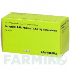 КАРВЕДИЛОЛ (CARVEDILOL) 12,5 таблетки 100 шт - Карведилол AAA - PHARMA