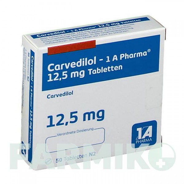 КАРВЕДИЛОЛ (CARVEDILOL) 12,5 мг таблетки 50 шт - Карведилол 1 A PHARMA