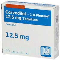 КАРВЕДИЛОЛ (CARVEDILOL) 12,5 мг таблетки 100 шт - Карведилол 1 A PHARMA