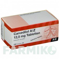 КАРВЕДИЛОЛ (CARVEDILOL) 12,5 мг таблетки 100 шт - Карведилол ABZ PHARMA