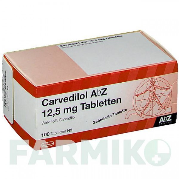 КАРВЕДИЛОЛ (CARVEDILOL) 12,5 мг таблетки 100 шт - Карведилол ABZ PHARMA