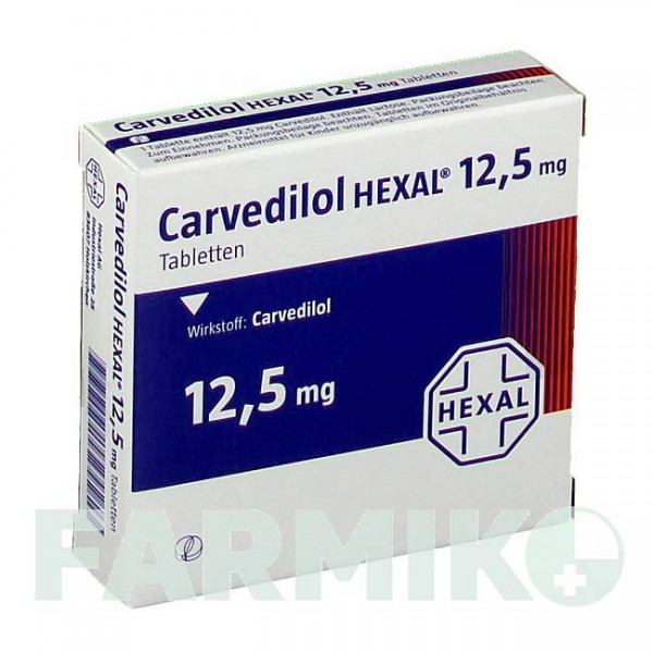 КАРВЕДИЛОЛ (CARVEDILOL) 12,5 мг таблетки 30 шт - Карведилол HEXAL