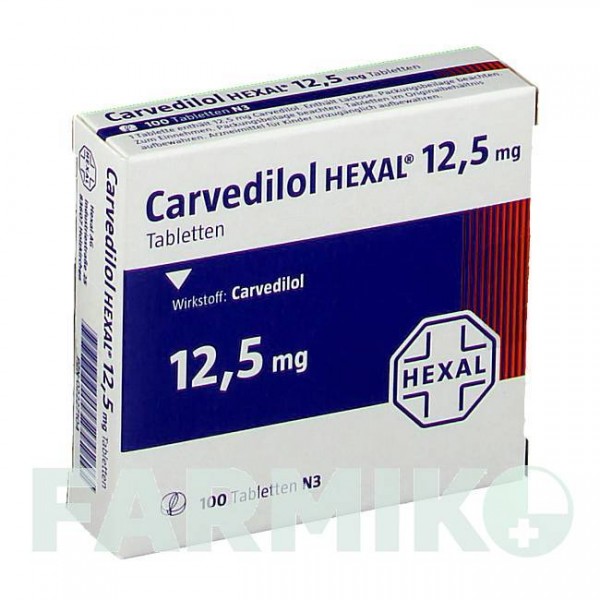 КАРВЕДИЛОЛ (CARVEDILOL) 12,5 мг таблетки 100 шт - Карведилол HEXAL