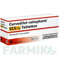КАРВЕДИЛОЛ (CARVEDILOL) 12,5 мг таблетки 50 шт - Карведилол RATIOPHARM