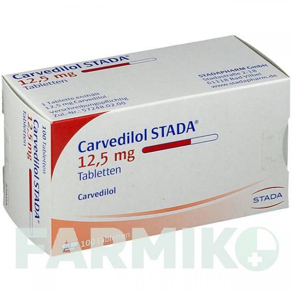 КАРВЕДИЛОЛ (CARVEDILOL) 12,5 мг таблетки 100 шт - Карведилол STADAPHARM