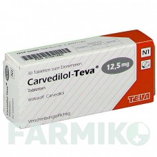 КАРВЕДИЛОЛ (CARVEDILOL) 12,5 мг таблетки 30 шт - Карведилол TEVA