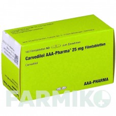 КАРВЕДИЛОЛ (CARVEDILOL) 25 мг таблетки 100 шт - Карведилол AAA - PHARMA