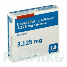 КАРВЕДИЛОЛ (CARVEDILOL) 3,125 мг таблетки 100 шт - Карведилол 1 A PHARMA
