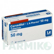 КАРВЕДИЛОЛ (CARVEDILOL) 50 мг таблетки 30 шт - Карведилол 1 A PHARMA