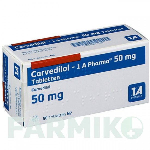 КАРВЕДИЛОЛ (CARVEDILOL) 50 мг таблетки 50 шт - Карведилол 1 A PHARMA
