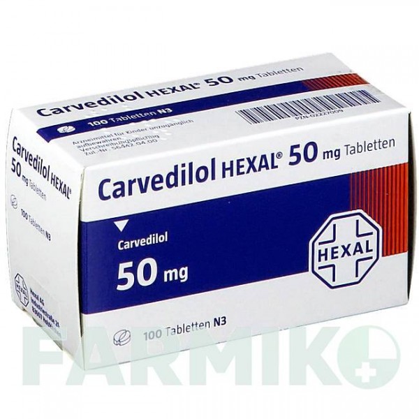 КАРВЕДИЛОЛ (CARVEDILOL) 50 мг таблетки 100 шт - Карведилол HEXAL