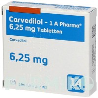 КАРВЕДИЛОЛ (CARVEDILOL) 6,25 мг таблетки 100 шт - Карведилол 1 A PHARMA
