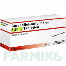 КАРВЕДИЛОЛ (CARVEDILOL) 6,25 мг таблетки 100 шт - Карведилол RATIOPHARM
