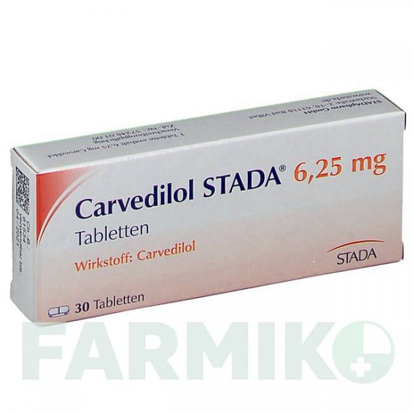 КАРВЕДИЛОЛ (CARVEDILOL) 6,25 мг таблетки 30 шт - Карведилол STADAPHARM