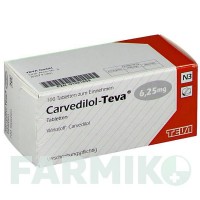 КАРВЕДИЛОЛ (CARVEDILOL) 6,25 мг таблетки 50 шт - Карведилол TEVA