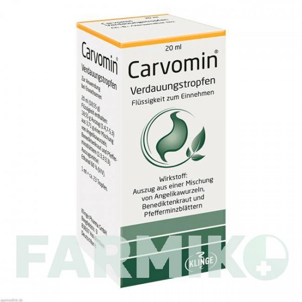 КАРВОМИН (CARVOMIN) жидкость 20 мл - Активные вещества KLINGE PHARMA