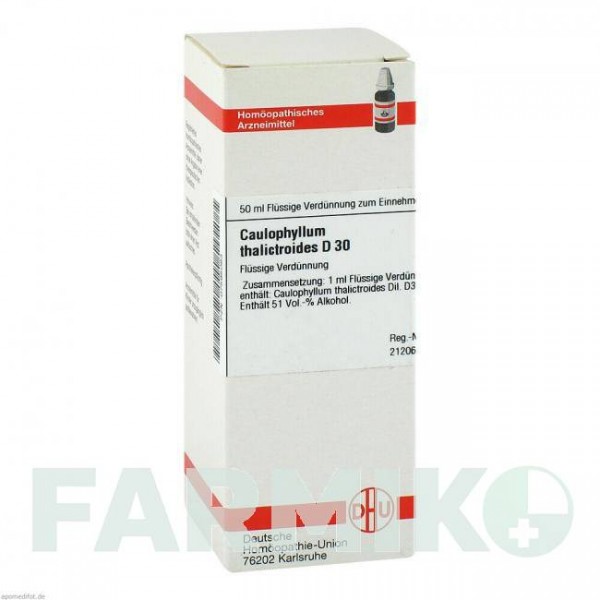 КАУЛОФИЛЛУМ ТАЛИКТРОИДЕС (CAULOPHYLLUM THALICTROIDES) D 30 раствор 50 мл - Гомеопатия DHU
