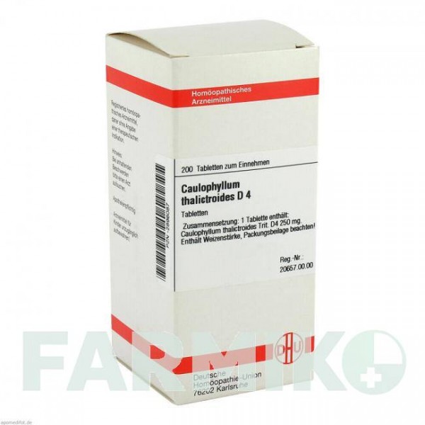 КАУЛОФИЛЛУМ ТАЛИКТРОИДЕС (CAULOPHYLLUM THALICTROIDES) D 4 таблетки 200 шт - Гомеопатия DHU