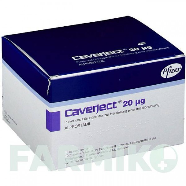 КАВЕРДЖЕКТ (CAVERJECT) 20 мкг порошок 10 шт - Алпростадил PFIZER