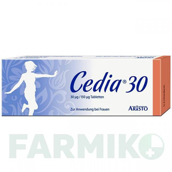 СЕДИЯ (CEDIA) 30 мкг/150 мкг таблетки 6x21 шт - Дезогестрел, Этинилэстрадиол ARISTO PHARMA