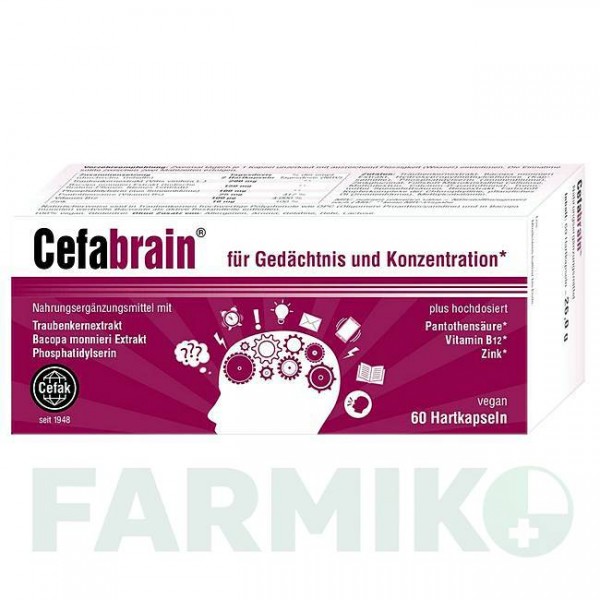 ЦЕФАБРАЙН (CEFABRAIN) капсулы 60 шт - Активные вещества CEFAK