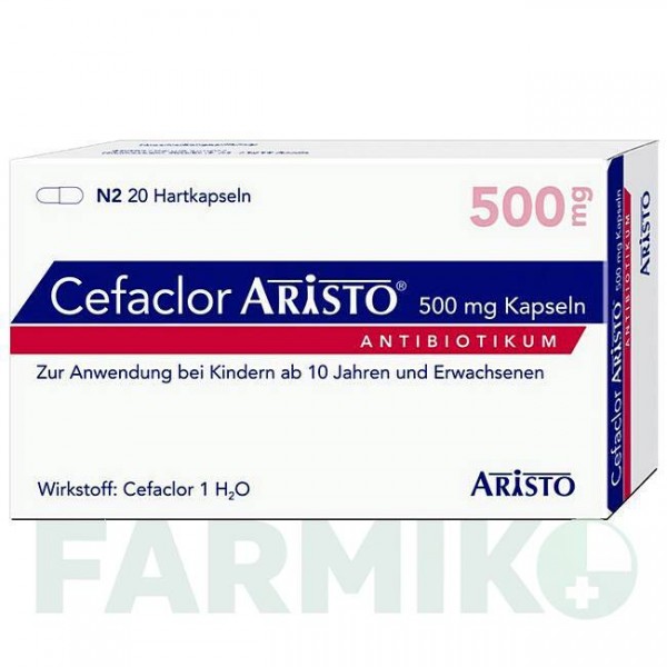 ЦЕФАКЛОР (CEFACLOR) 500 мг капсули 20 шт - Цефаклор ARISTO PHARMA
