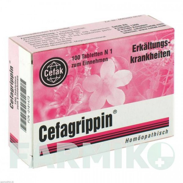 ЦЕФАГРИППИН (CEFAGRIPPIN) таблетки 100 шт - Активные вещества CEFAK