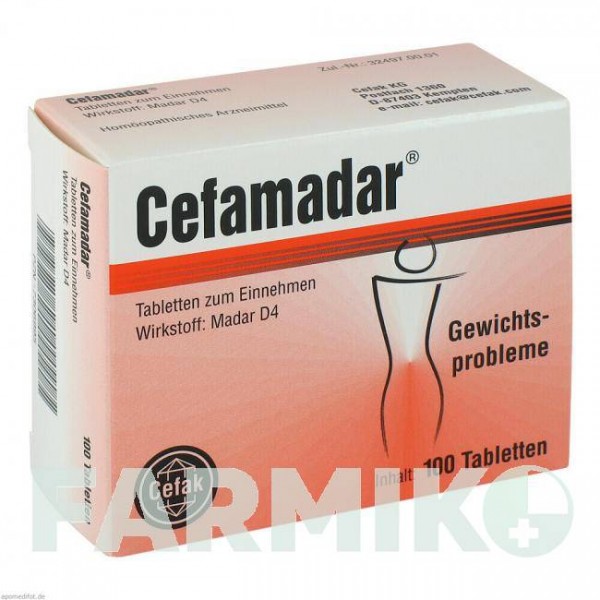 ЦЕФАМАДАР (CEFAMADAR) таблетки 100 шт - Активні речовини CEFAK