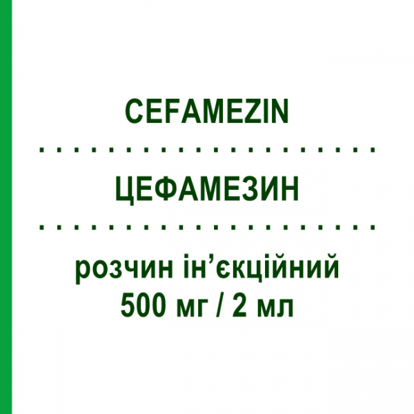 ЦЕФАМЕЗИН (CEFAMEZIN) 500 мг/2 мл розчин ін&rsquo;єкційний 1 шт - Цефазолін PFIZER